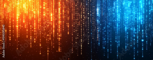 Wallpaper Mural abstract background with flowing light and color, featuring gradient of orange and blue vertical lines that create dynamic and energetic atmosphere Torontodigital.ca