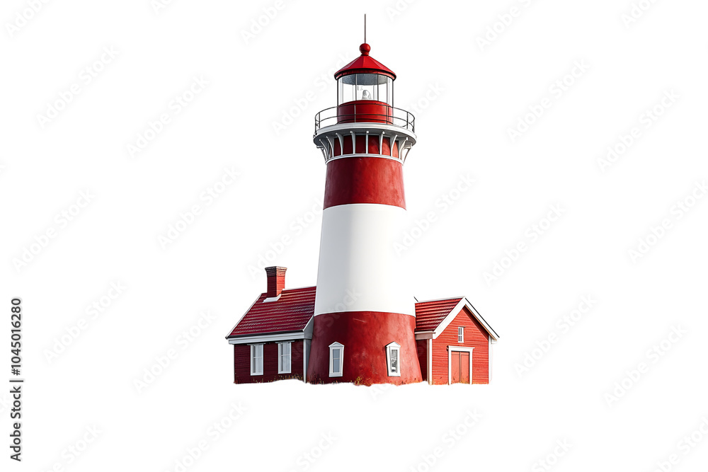 Lighthouse over isolated transparent background Lighthouse over isolated transparent background