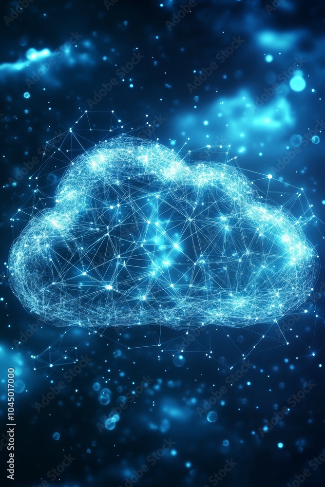 Cloud Computing, Digital Cloud With Network Connections, Big Data Storage, Global Network Concept Cloud Computing, Digital Cloud With Network Connections, Big Data Storage, Global Network Concept