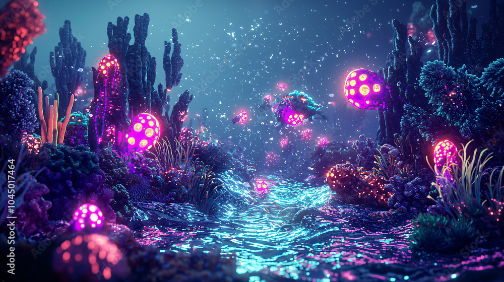 underwater with colorful creature underwater with colorful creature