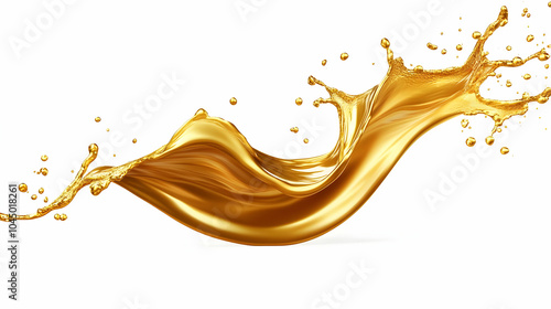 Golden Liquid Splash Abstra...