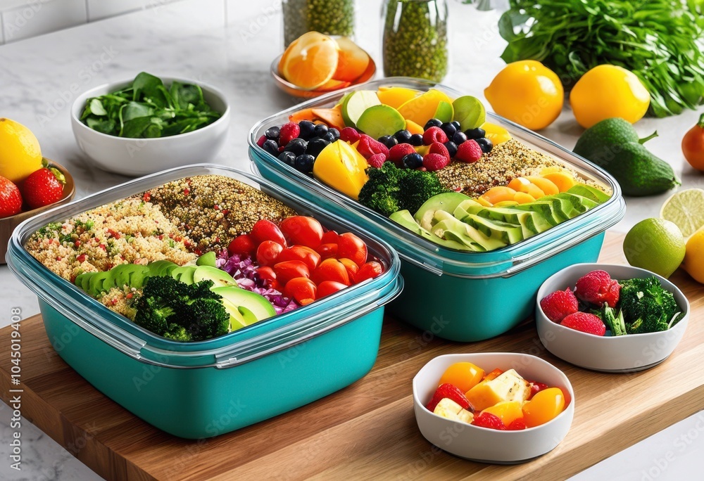 vibrant stylish meal prep containers displaying range nutritional choices bright colors diverse selections, bowl, colorful, salad, vegetables, fruit, grains vibrant stylish meal prep containers displaying range nutritional choices bright colors diverse selections, bowl, colorful, salad, vegetables, fruit, grains