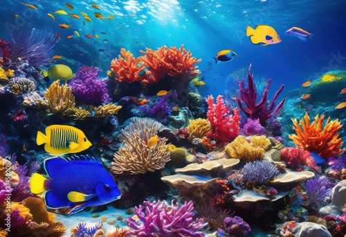 Wallpaper Mural vibrant underwater treasures including colorful seafood assortment displayed water surface natural oceanic setting, aquatic, fish, shellfish, nature, waves Torontodigital.ca