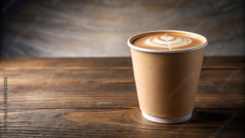 Close-up view of creamy coffee in a paper cup outdoors Close-up view of creamy coffee in a paper cup outdoors