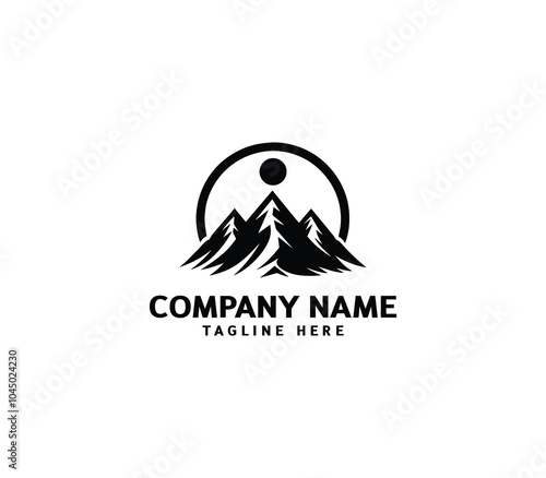 Vector mountain peaks logo design. Hill logo, Adventure logo. Modern mountain logo template