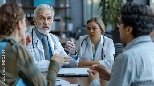 A doctor discussing healthy lifestyle choices with a group of patients