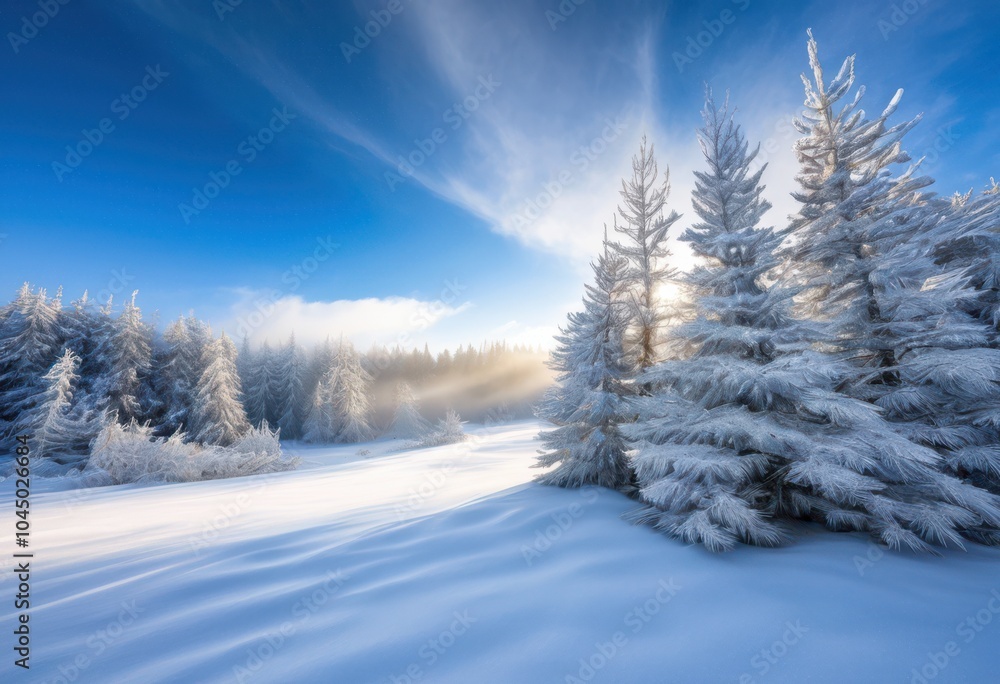 stunning winter landscape featuring frosted pine trees under bright blue sky surrounded sparkling snow covered ground, arctic, background, beauty, cold stunning winter landscape featuring frosted pine trees under bright blue sky surrounded sparkling snow covered ground, arctic, background, beauty, cold