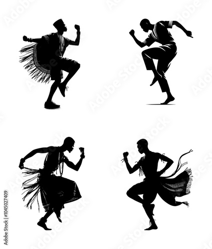 vector set silhouette of african traditional dancer (artwork 1)
