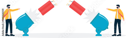 Counterattack, mutual attack, conflict and argument, war or confrontation,

