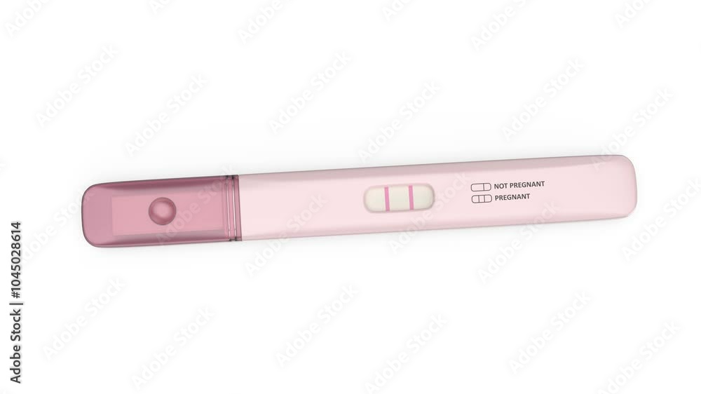 Positive pregnancy test on a white background Positive pregnancy test on a white background