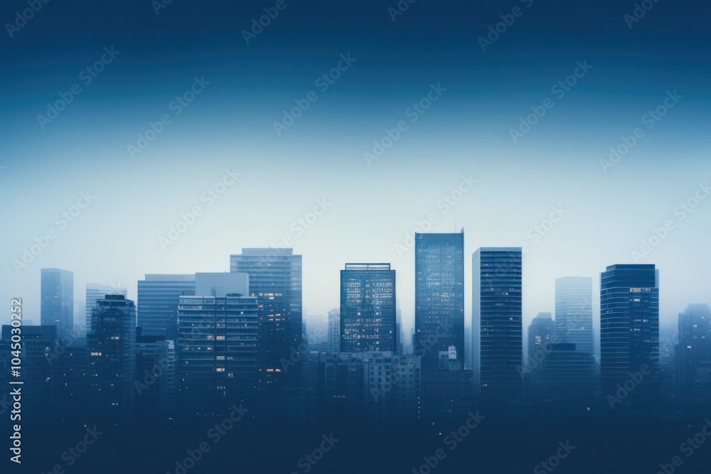 Skyline buildings city fog architecture. Skyline buildings city fog architecture.