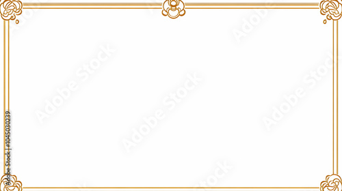 Gold Floral Frame Illustration