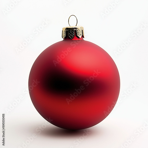 3D rendering Golden Red Christmas Ball on a white background