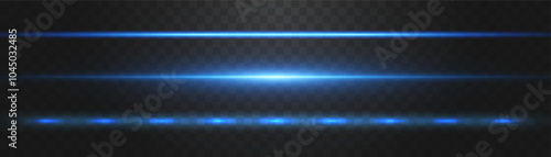 Abstract lights lines on png. Vector laser beams. Glowing streaks on dark background. Luminous neon lines isolated on trasparent backgound.