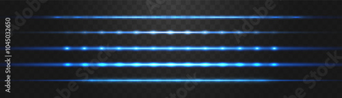 Abstract lights lines on png. Vector laser beams. Glowing streaks on dark background. Luminous neon lines isolated on trasparent backgound.