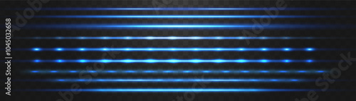 Abstract lights lines on png. Vector laser beams. Glowing streaks on dark background. Luminous neon lines isolated on trasparent backgound.