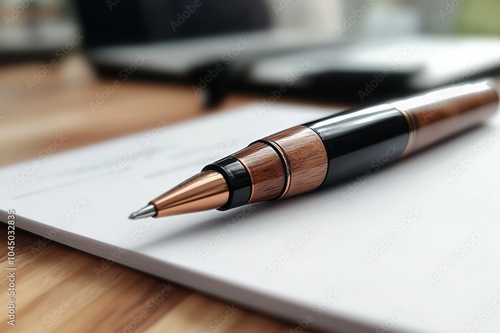A pen sitting on top of a piece of paper - Technology A pen sitting on top of a piece of paper - Technology