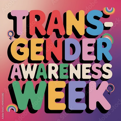 Colorful Text Graphic for Transgender Awareness Week