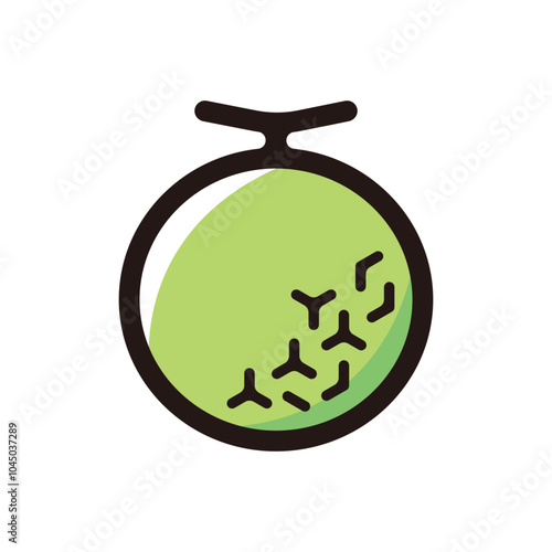 Cantaloupe melon outline icon for graphic design, apps and websites