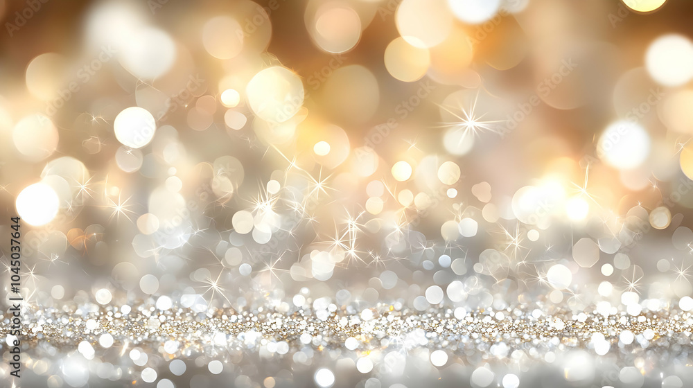 Golden Glitter Bokeh Background Abstract Illustration Golden Glitter Bokeh Background Abstract Illustration