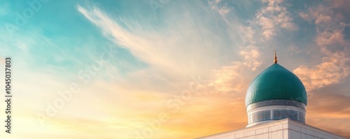 Serene Sunset over Kazakh Architectural Gem photo