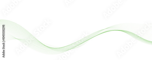 green wave lines on white background
