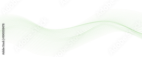 green wave lines on white background
