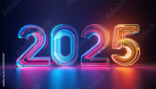 New Year 2025 and past year 2025 on a Black background