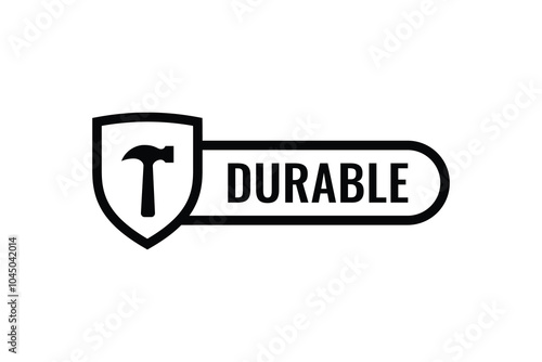 Durable icon vector. Durable label sign. Durable logo vector for product design element. Durable badge vector for product