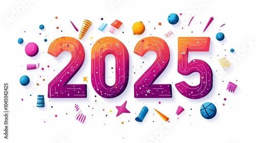 New Year illustration theme 2025 poster background 