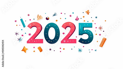 New Year illustration theme 2025 poster background 
