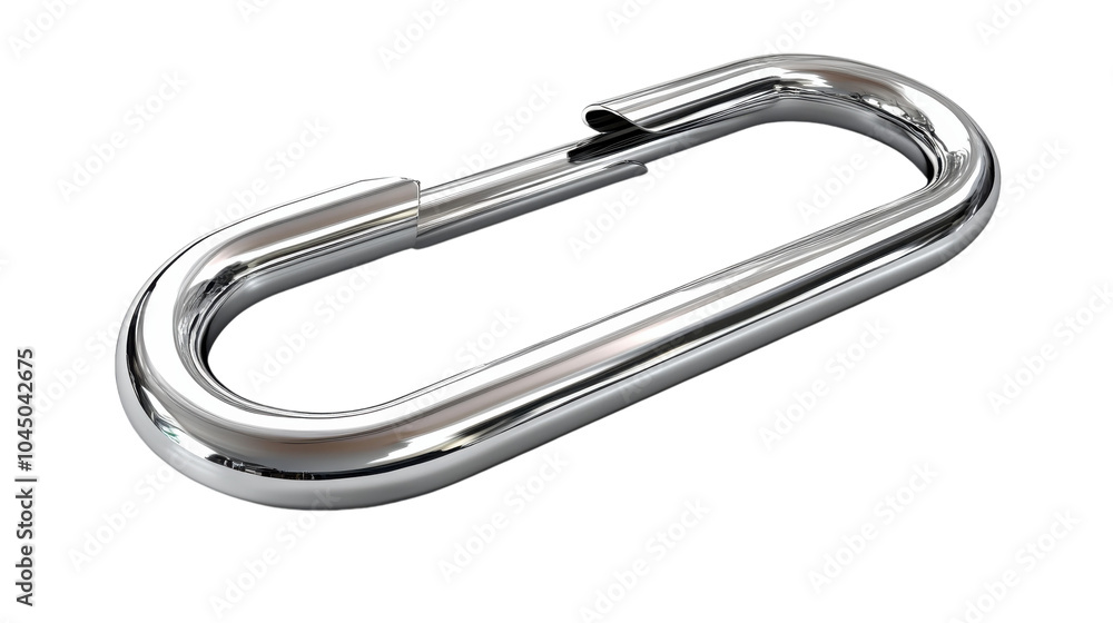 Shiny metal link lying on a surface illuminated by soft light in a modern workspace Shiny metal link lying on a surface illuminated by soft light in a modern workspace