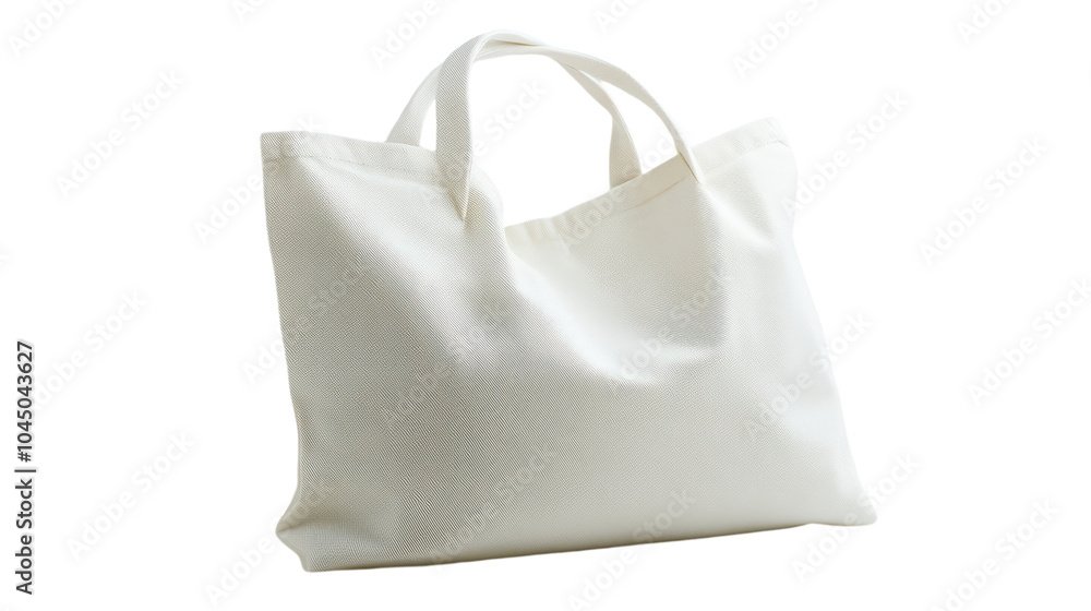 Obraz premium Versatile white tote bag perfect for stylish outings, beach trips, or everyday errands