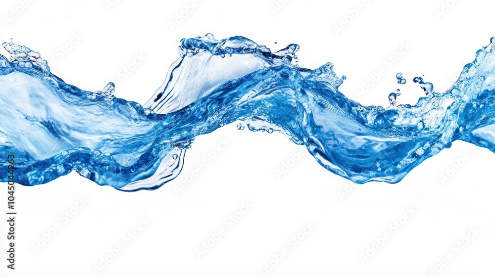 Obraz premium Water flowing splash blue outdoors.