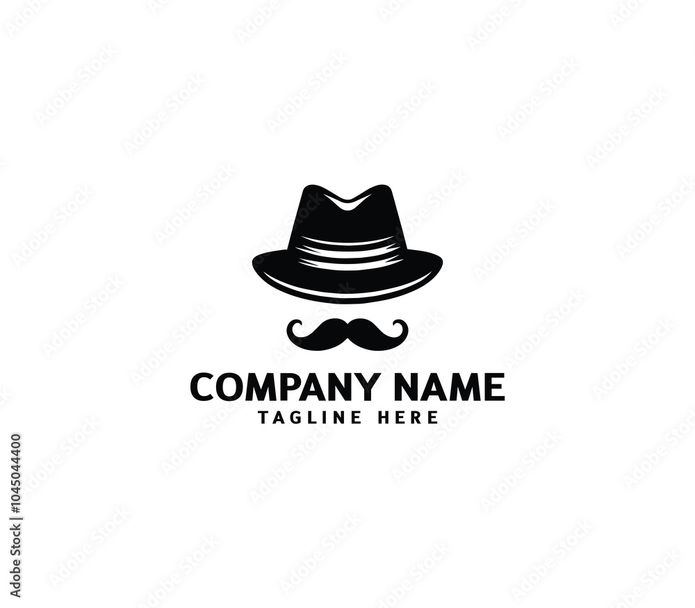 Vector cowboy leather hat logo design. Modern hat logo design. Hat silhouette logo template Vector cowboy leather hat logo design. Modern hat logo design. Hat silhouette logo template
