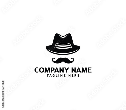 Vector cowboy leather hat logo design. Modern hat logo design. Hat silhouette logo template