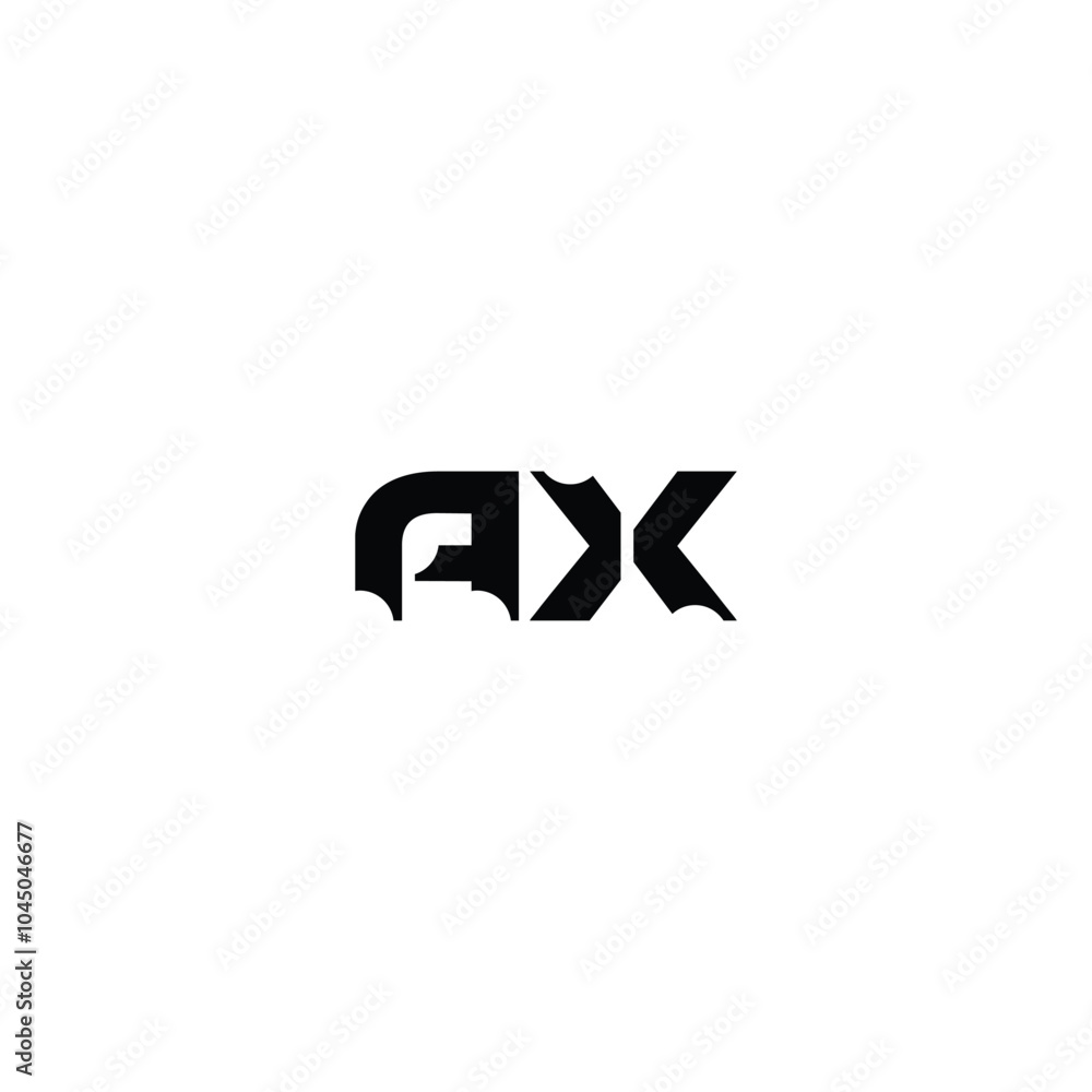 Fototapeta premium AX monogram logo design letter text name symbol monochrome logotype alphabet character simple logo