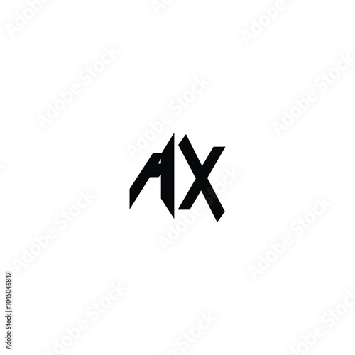 AX monogram logo design letter text name symbol monochrome logotype alphabet character simple logo