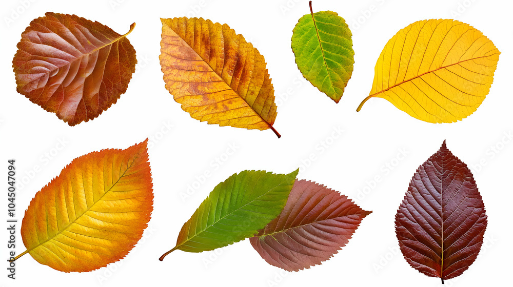 Obraz premium Collection of Colorful Autumn Leaves - Illustration