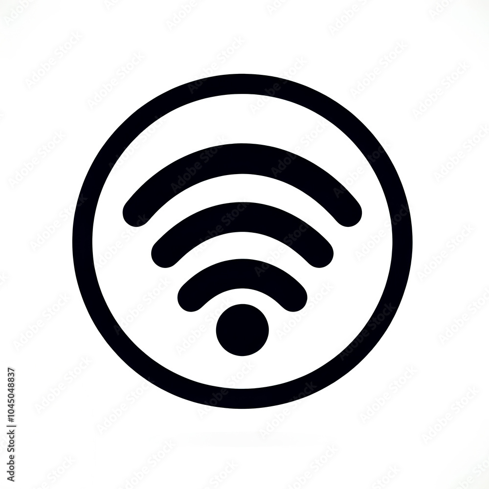 Black and white symbolic isolated vector illustration of wifi symbol on white background. Black and white symbolic isolated vector illustration of wifi symbol on white background.