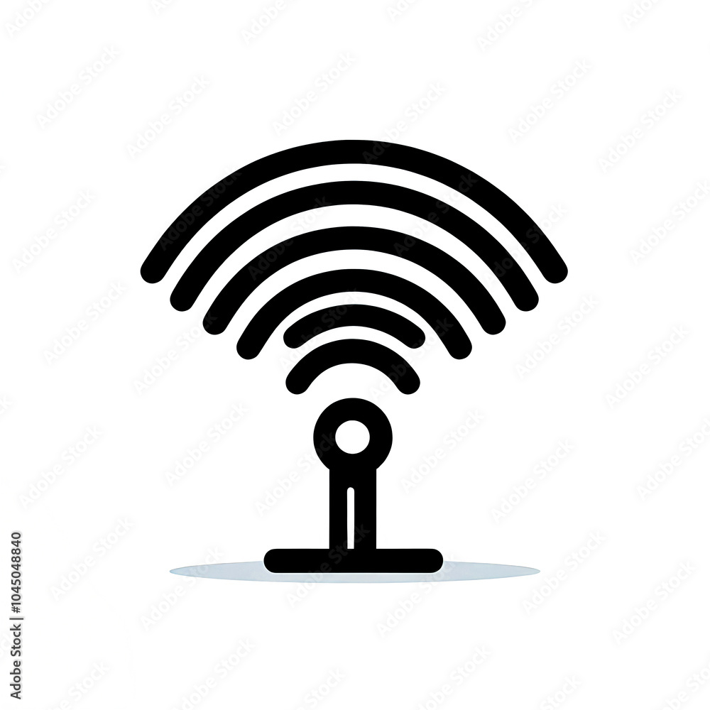 Black and white symbolic isolated vector illustration of wifi symbol on white background. Black and white symbolic isolated vector illustration of wifi symbol on white background.