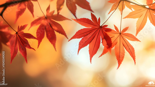 Red Maple Leaves in Autumn ...