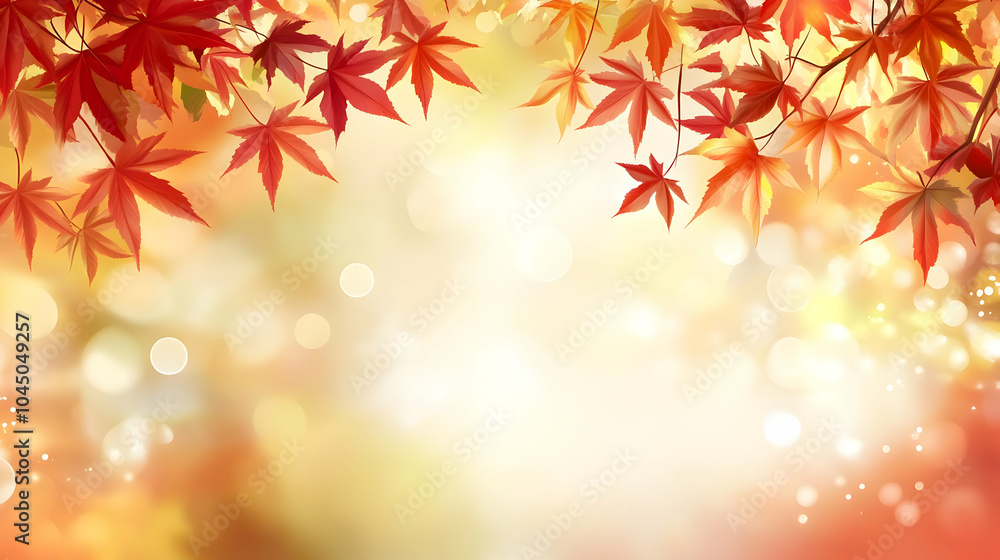 Autumn Leaves Background - Red Orange Yellow Bokeh Illustration Autumn Leaves Background - Red Orange Yellow Bokeh Illustration