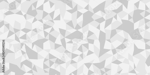 White and gray polygon Mosaic triangle overlap texture background. Vector geometric seamless gray, white cube square low polygon background. abstract surface creative diamond pattern corporate.