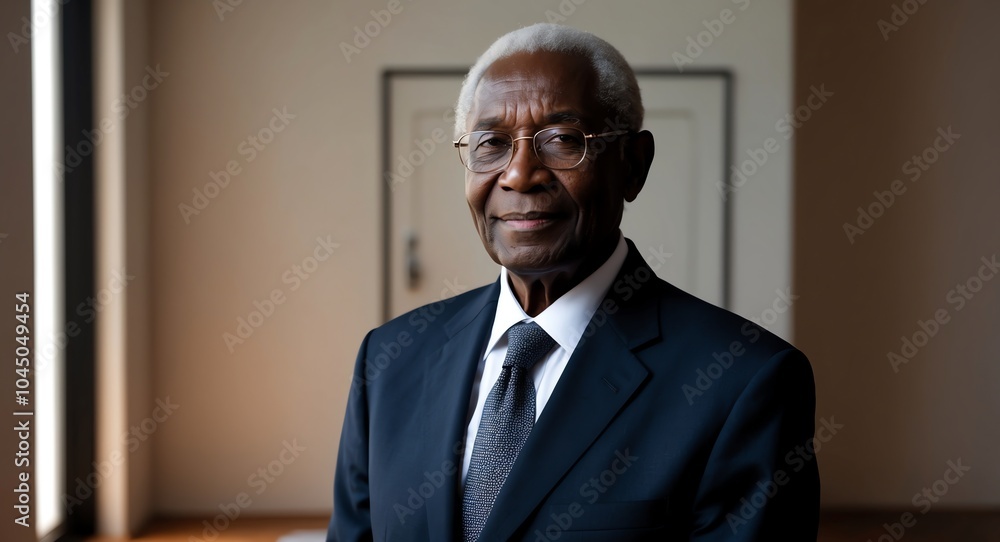 african elderly man office formal bright background wearing fashion portrait african elderly man office formal bright background wearing fashion portrait