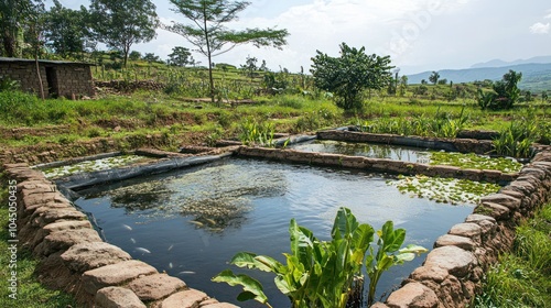 Luo traditional fish farming, using age-old techniques to cultivate fish in natural and man-made ponds photo