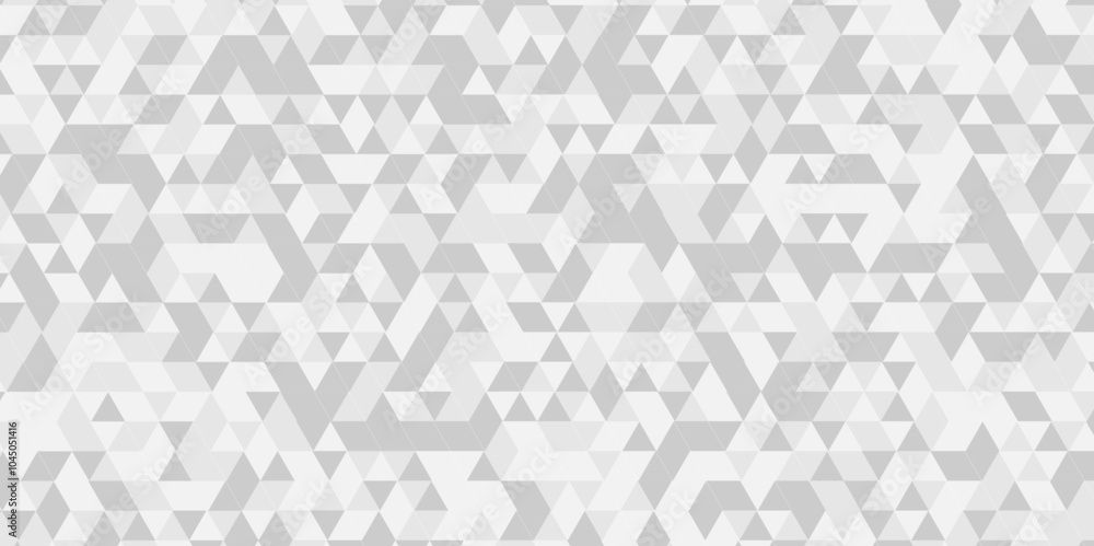 Fototapeta premium White and gray polygon Mosaic triangle overlap texture background. Vector geometric seamless gray, white cube square low polygon background. abstract surface creative diamond pattern corporate.