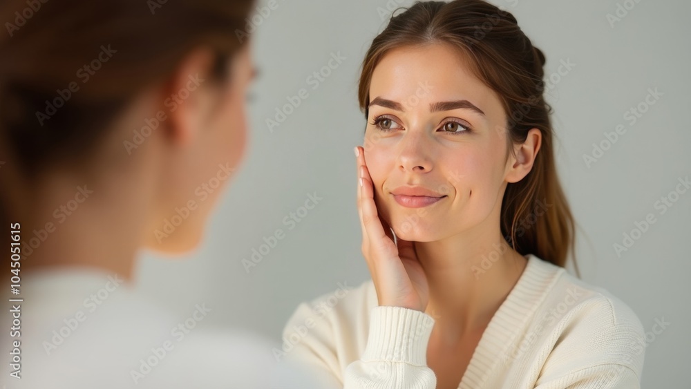 Mirror Reflections: A Young Woman's Self-Care Moment Mirror Reflections: A Young Woman's Self-Care Moment