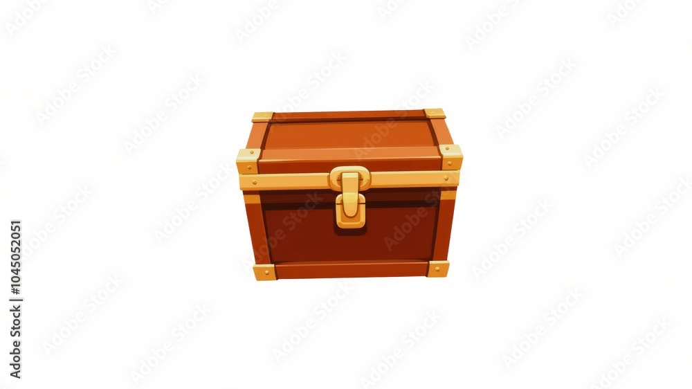 4k icon of closed chest isolated on white background 4k icon of closed chest isolated on white background