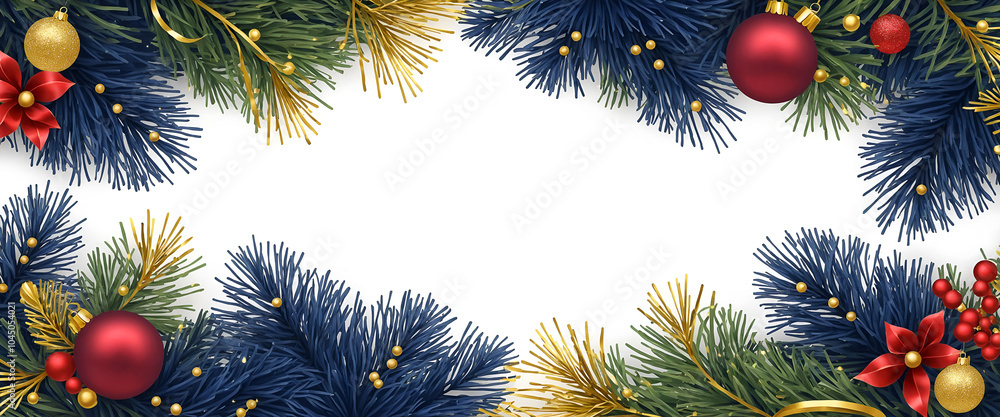 Christmas decoration on white background, lots of copy space Christmas decoration on white background, lots of copy space